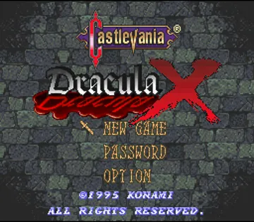 Castlevania - Dracula X (USA) screen shot title